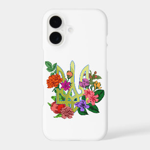 trident tryzub de l'héraldique ukrainienne fleurs
