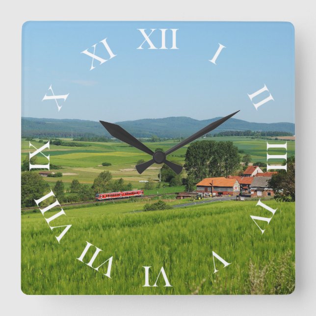 Triebwagen in Todenhausen Square Wall Clock (Front)