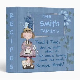 Tried & True Personalized Family Recipe Blue Binder