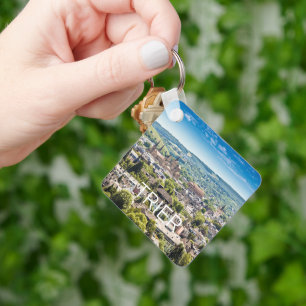 Trier Cityscape Panorama Moselle Germany Souvenir Keychain
