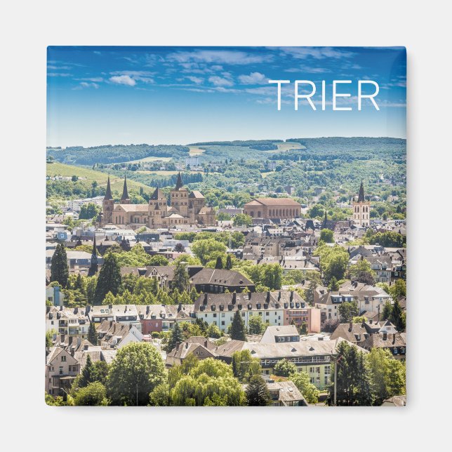 Trier Cityscape Panorama Moselle Germany Souvenir Magnet (Front)