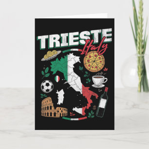 Trieste Italy Italia Italian Flag Map Souvenirs  Card