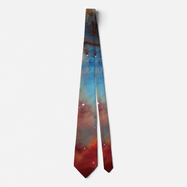 Trifid Nebula Colourful Hubble Outer Space Photo Tie (Front)