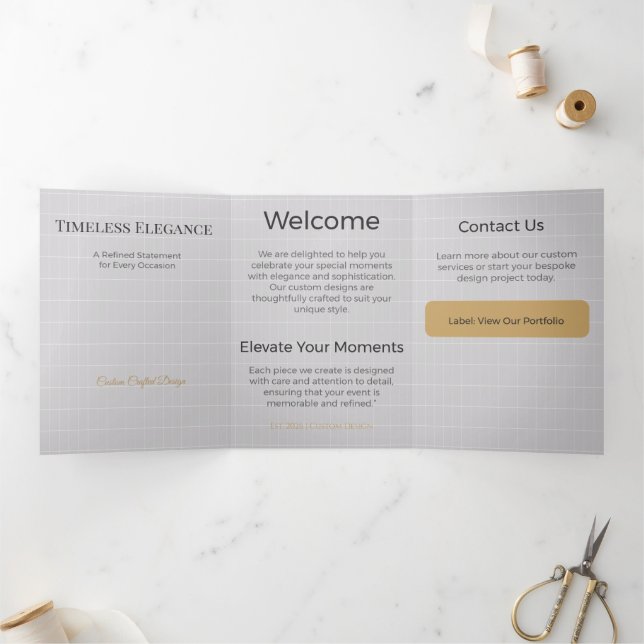 Trifold Card Minimalist Elegant Neutral Design (Inside)