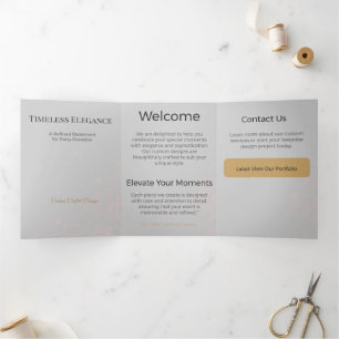 Trifold Card Minimalist Elegant Neutral Design