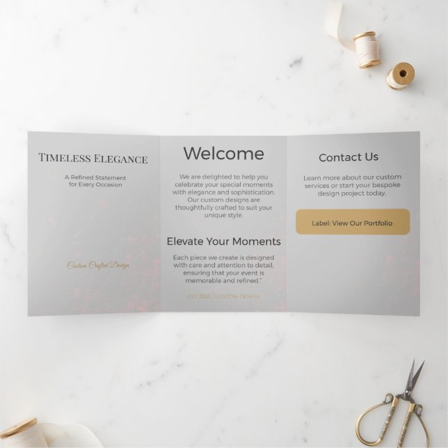 Trifold Card Minimalist Elegant Neutral Design (Inside)