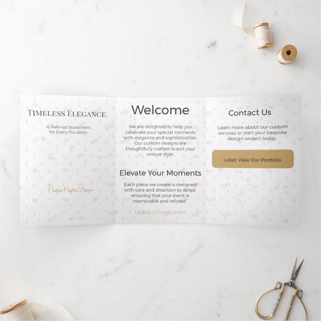 Trifold Card Minimalist Elegant Neutral Design (Inside)