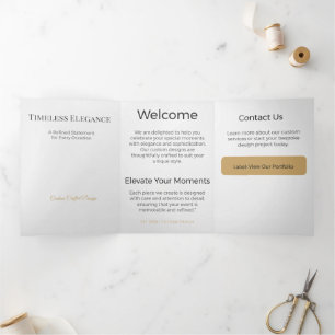 Trifold Card Minimalist Elegant Neutral Design