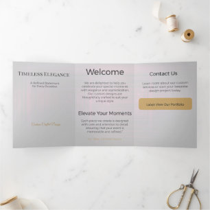 Trifold Card Minimalist Elegant Neutral Design