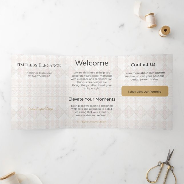 Trifold Card Minimalist Elegant Neutral Design (Inside)