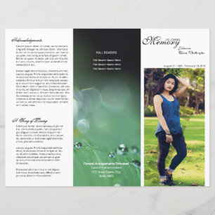 Trifold Funeral Program Template
