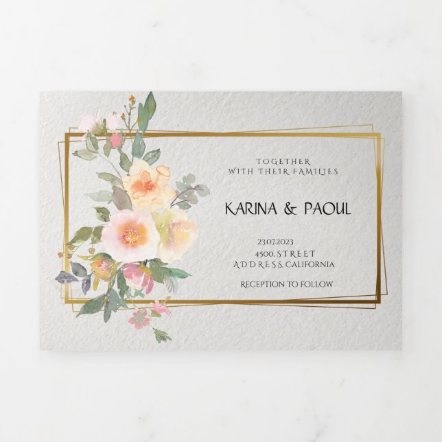 Trifold Letter Fold Invitation (Cover)