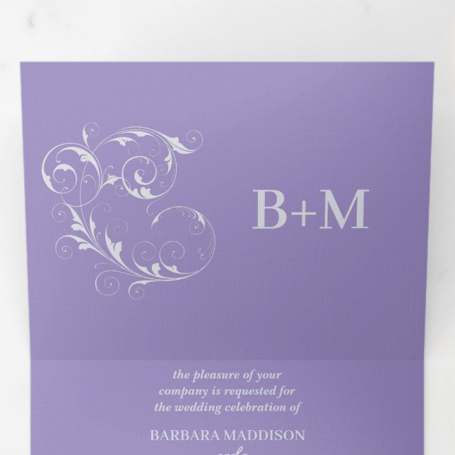 Trifold Personalized Wedding Invitation (Inside First)