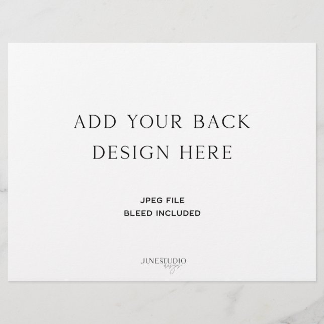 Trifold Wedding Program 8.5x11" (Back)