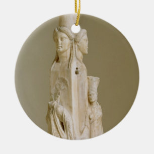 Triform Herm of Hecate, Marble sculpture, Attic pe Ceramic Ornament