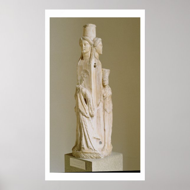 Triform Herm of Hecate, Marble sculpture, Attic pe Poster (Front)