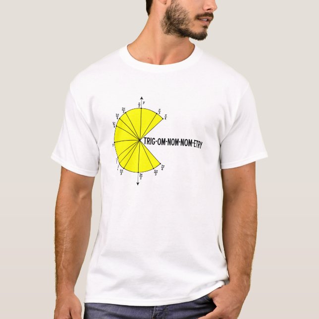 Trig-om-nom-nom-etry Funny T-shirt (Front)