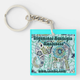 Trigeminal Neuralgia Awareness Elephant Key Chain. Keychain