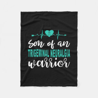 Trigeminal Neuralgia Awareness Heartbeat Teal Ribb Fleece Blanket