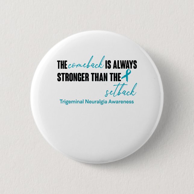 Trigeminal Neuralgia Awareness Ribbon Support Gift 2 Inch Round Button (Front)