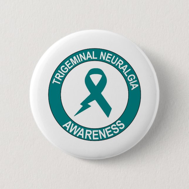 Trigeminal Neuralgia Bolt Ribbon 2 Inch Round Button (Front)