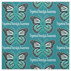 Trigeminal Neuralgia Butterfly Awareness Ribbon Fabric