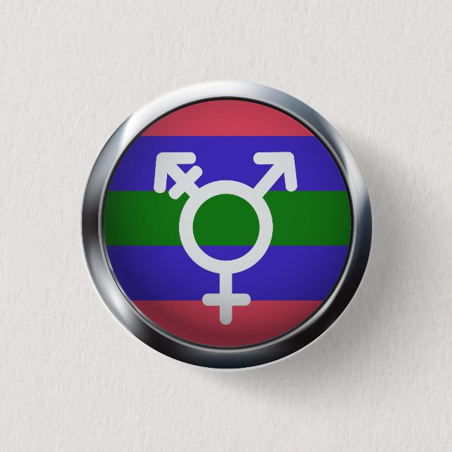 Trigender 1 Inch Round Button (Front)