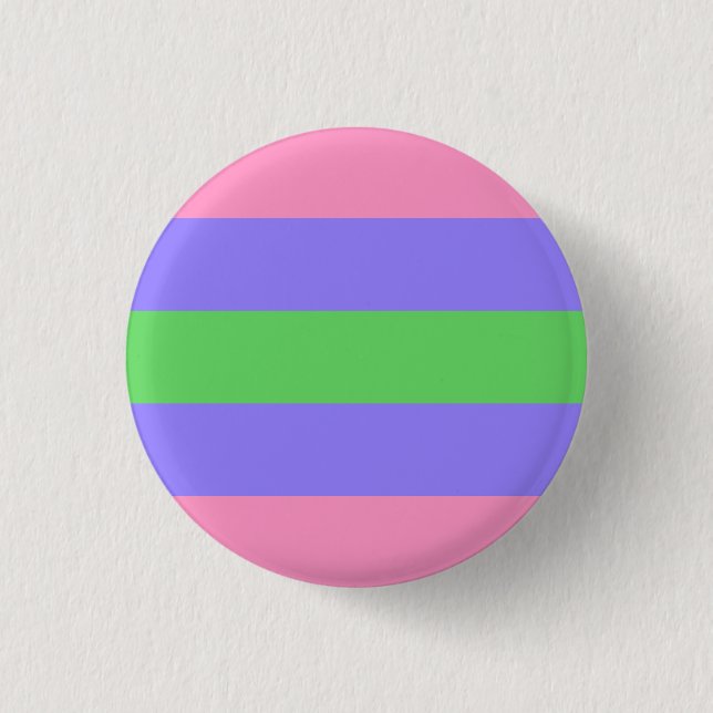 Trigender Flag Badge 1 Inch Round Button (Front)