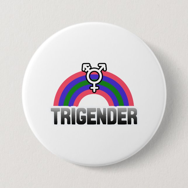 Trigender Pride 3 Inch Round Button (Front)