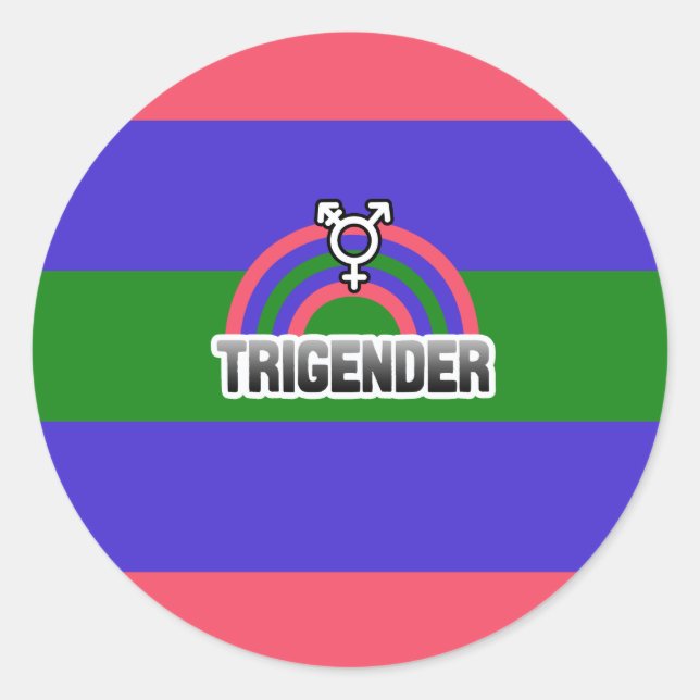 TRIGENDER RAINBOW STICKER (Front)
