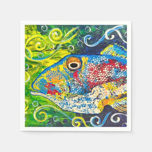 Trigger Fish Cocktail Napkins (Front)