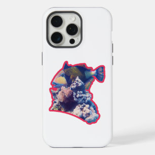 Triggerfish Red-Bordered Organic Crop View iPhone 15 Pro Max Case