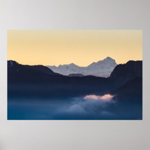 Triglav mountain at sunset poster