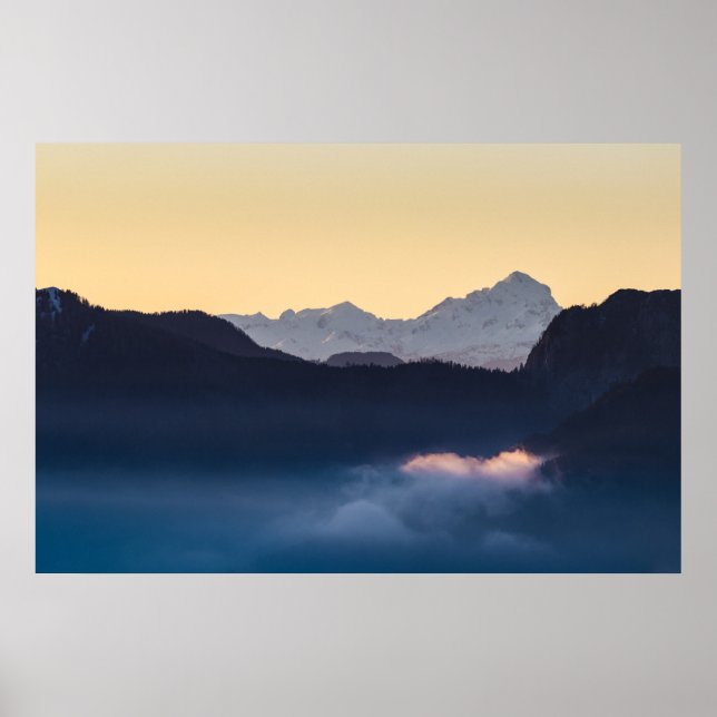 Triglav mountain at sunset poster (Front)