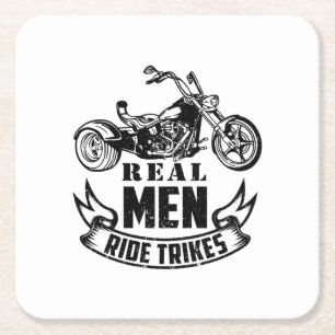 Trike Gifts for Men Triker Trikes Motorcycle Square Paper Coaster