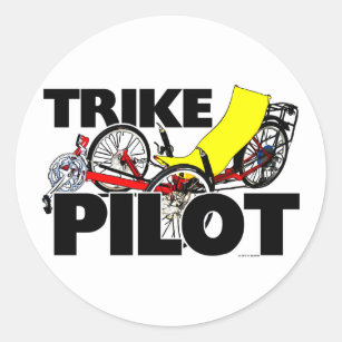 Trike Pilot Classic Round Sticker