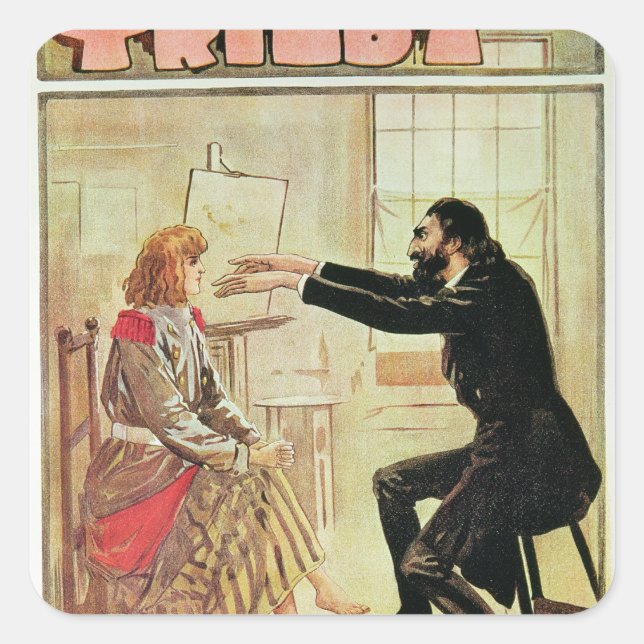 Trilby hypnotised by Svengali Square Sticker (Front)