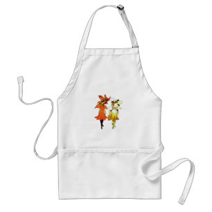 Trillium and Tiger-Lily, Whimsical Flower Book Art Standard Apron