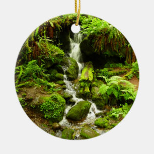 Trillium Falls at Redwood National Park Ceramic Ornament
