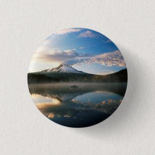 Trillium Lake Mount Hood National Forest, OR 1 Inch Round Button
