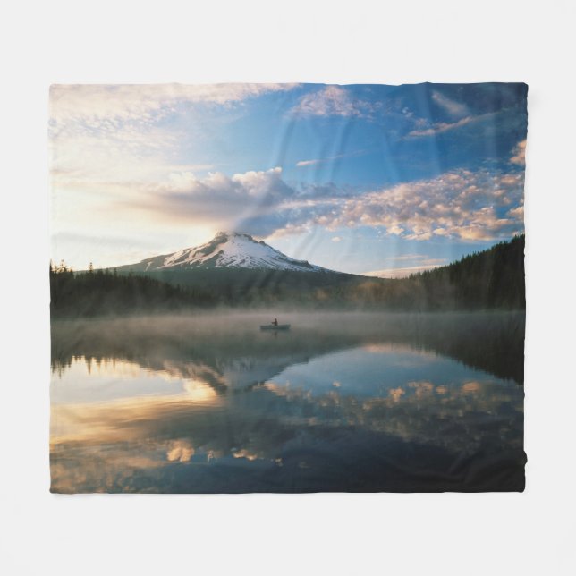 Trillium Lake | Mount Hood National Forest, OR Fleece Blanket (Front (Horizontal))