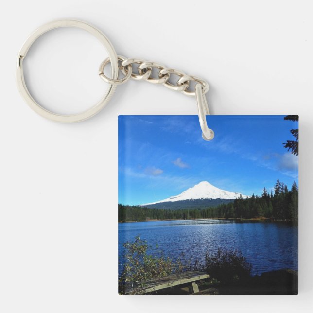 Trillium Lake, OR Keychain (Front)