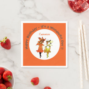Trillium Tiger-Lily Whimsical Flower Party Supply Napkin