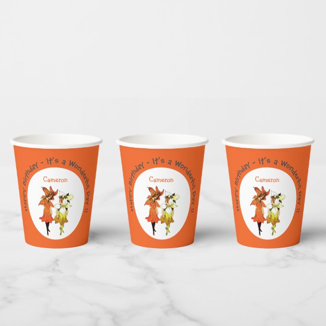 Trillium Tiger-Lily Whimsical Flower Party Supply Paper Cups (Multi)