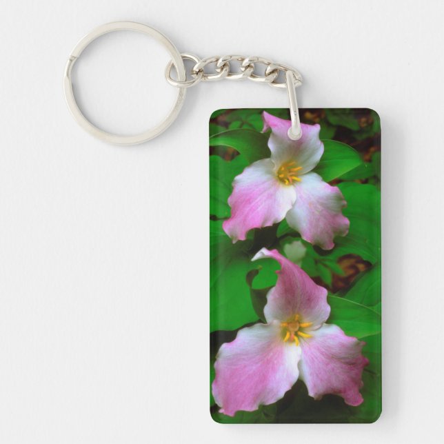 Trillium Wildflower Keychain (Front)