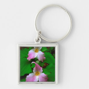 Trillium Wildflower Keychain