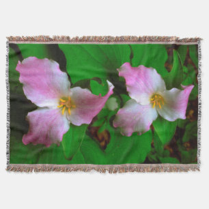 Trillium Wildflower Throw Blanket