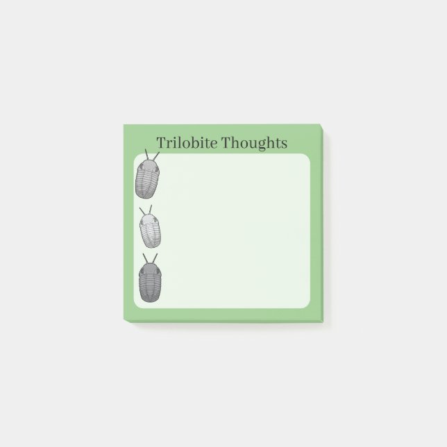 Trilobite Thoughts- Prehistoric Fossil Post-it Notes (Front)