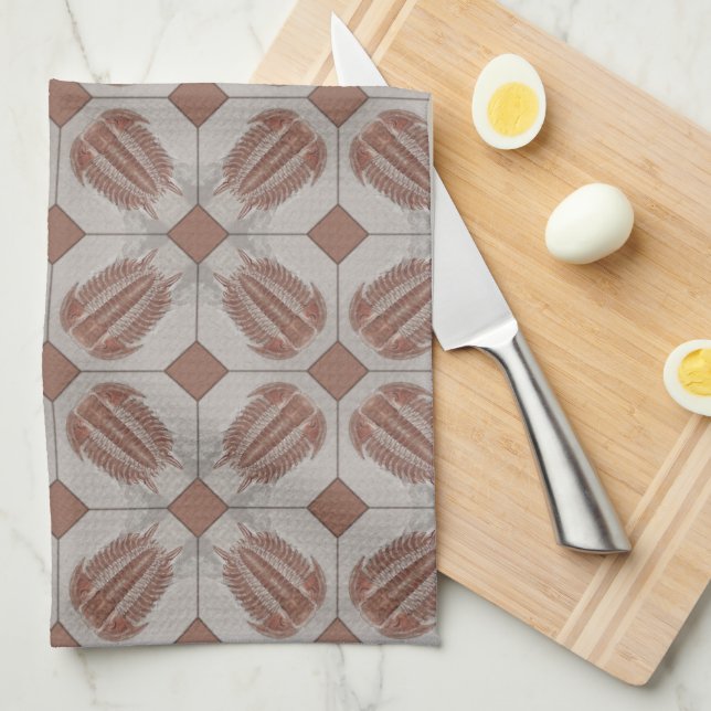 Trilobite Tile Kitchen Towel (Quarter Fold)
