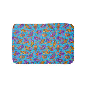Trilobites on light blue background (kids pattern) bath mat
